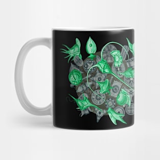 Ernst Haeckel Green Peridinea on Cerulean  Diatoms Mug